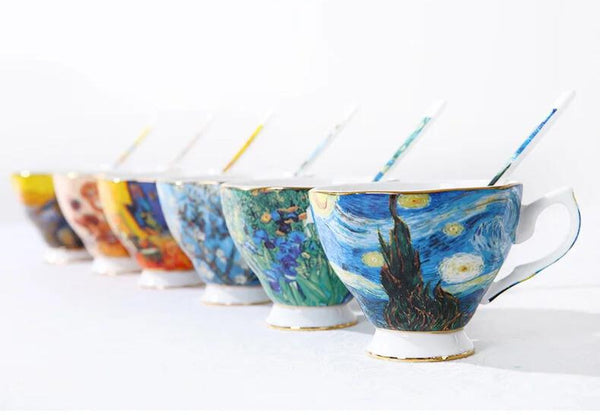 Van Gogh Inspired Teacup and Saucer - 6 patterns