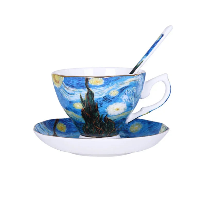 Van Gogh Inspired Teacup and Saucer - 6 patterns