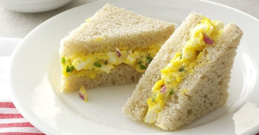 Egg Salad, Tarragon, and Red Onion Tea Sandwich