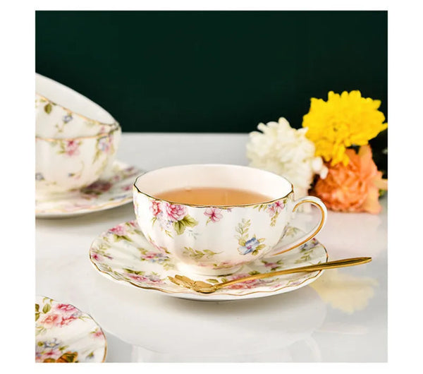 Ivory Bone China Teacup and Saucer - The Traveling Teapot