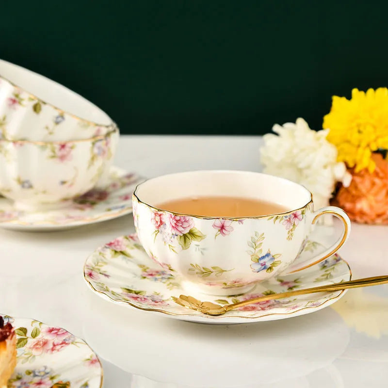 Ivory Bone China Teacup and Saucer - The Traveling Teapot