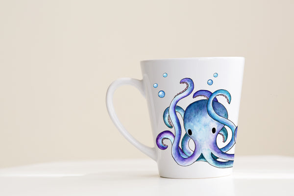 Octopus Mug - 12 oz ceramic latte mug