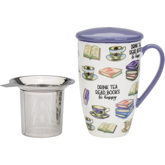 Books and Tea Infuser Mug