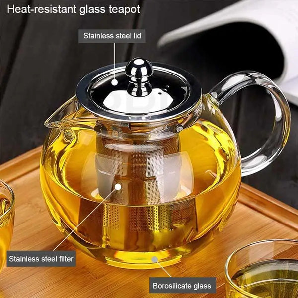 Glass teapot with loose leaf tea infuser - The Traveling Teapot
