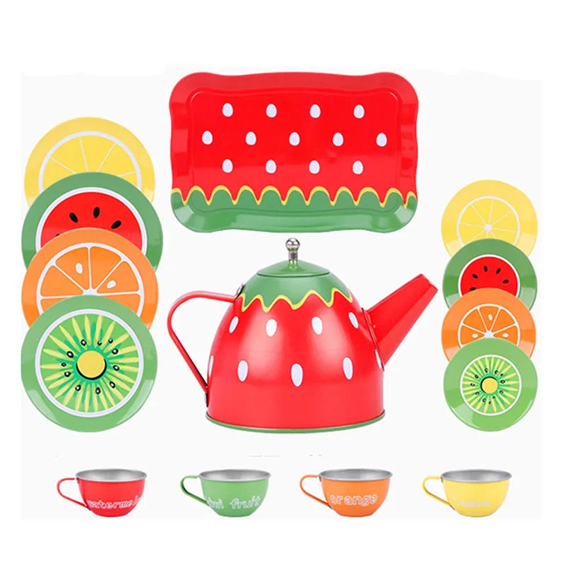14 Piece Children's Tea Set - Pretend Play Toy for Toddlers and Kids' Kitchen & Afternoon Tea, Early Education Play Set for Imaginative Learning - The Traveling Teapot