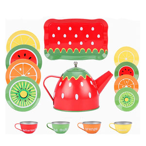14 Piece Children's Tea Set - Pretend Play Toy for Toddlers and Kids' Kitchen & Afternoon Tea, Early Education Play Set for Imaginative Learning - The Traveling Teapot