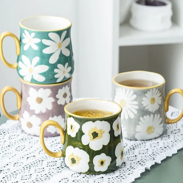 Purple floral mug - The Traveling Teapot