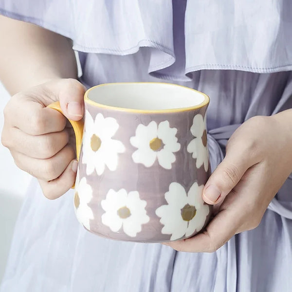 Purple floral mug - The Traveling Teapot