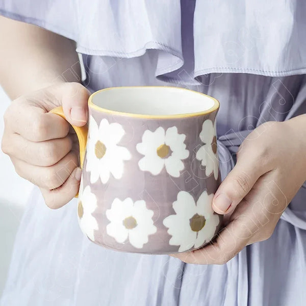Purple floral mug - The Traveling Teapot