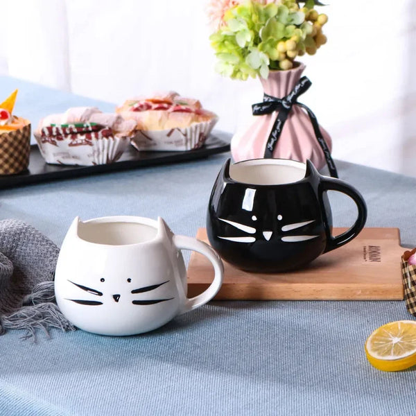 Ceramic Cute Cat Mugs With Spoon